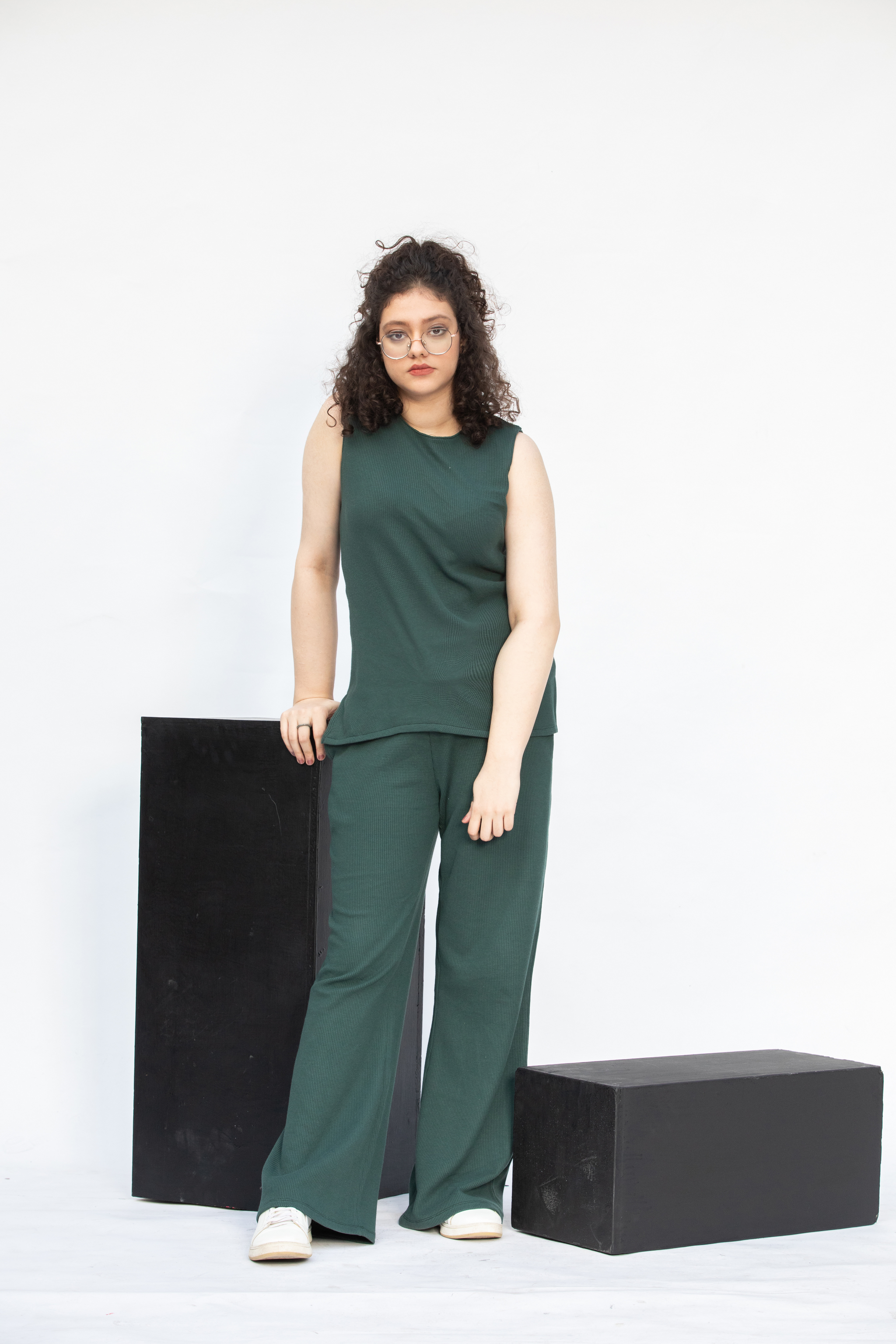 Sleeveless bottle Green Co-ord Set