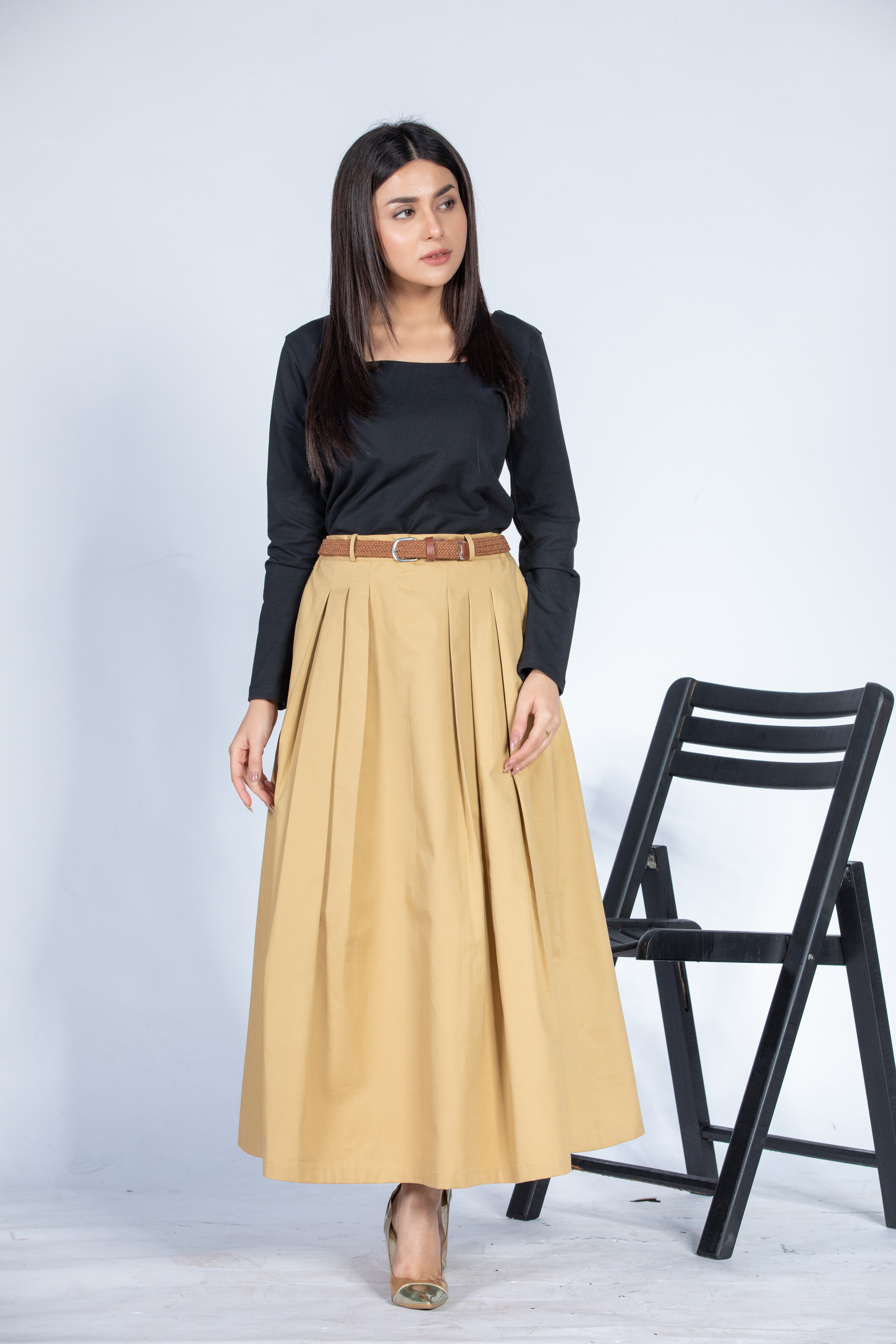 Pleated long Skirt