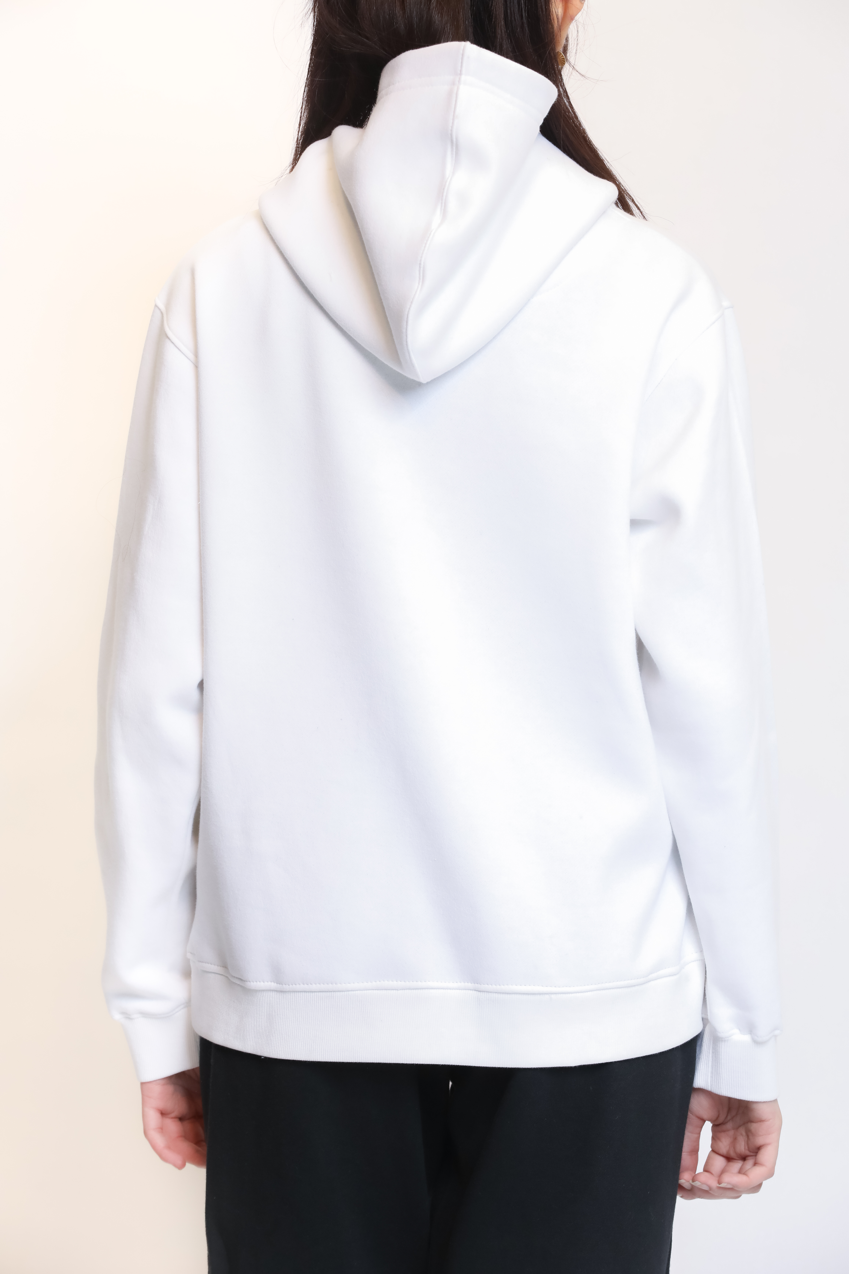 Loose Fit Pullover White Hoodie