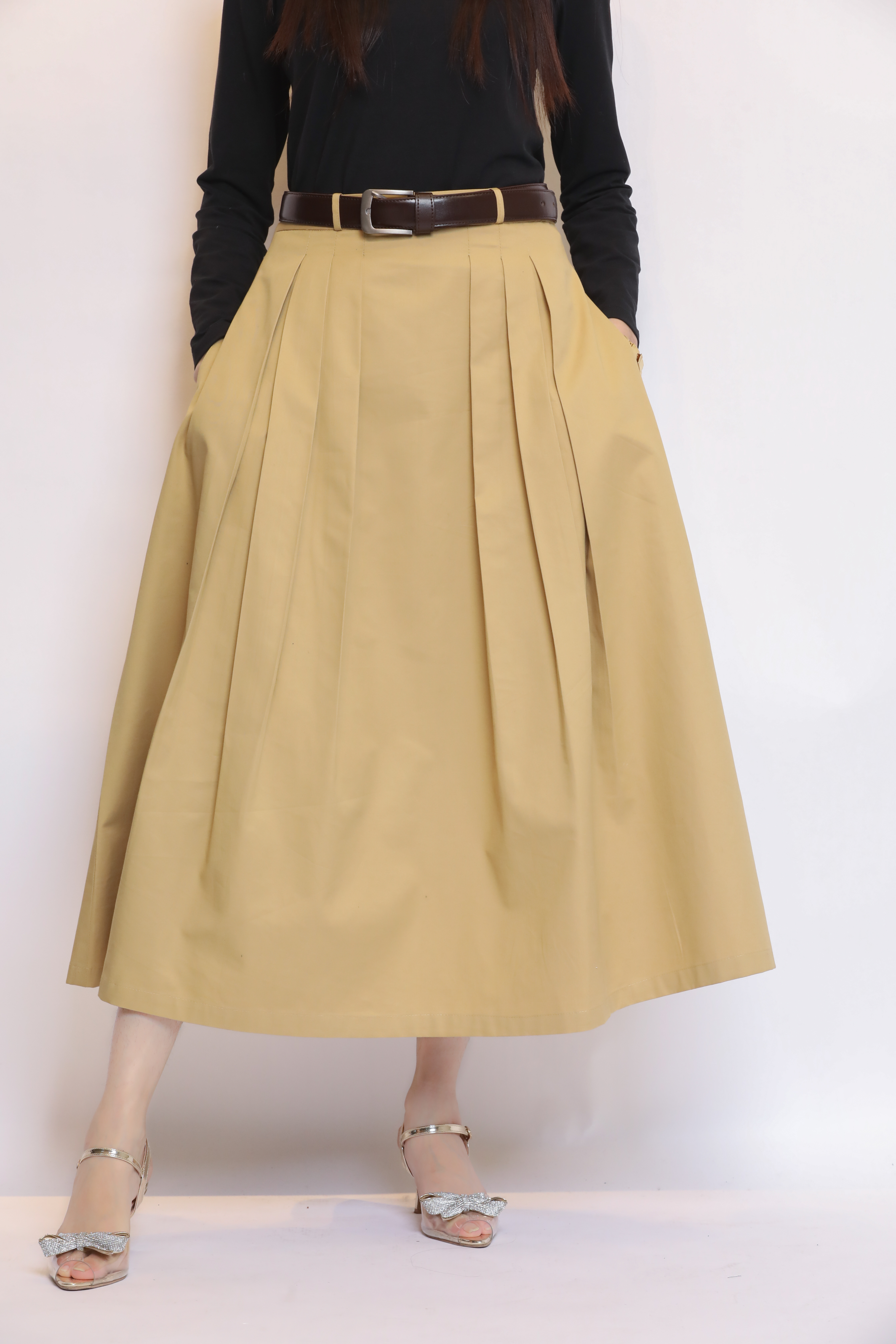 Pleated long Skirt